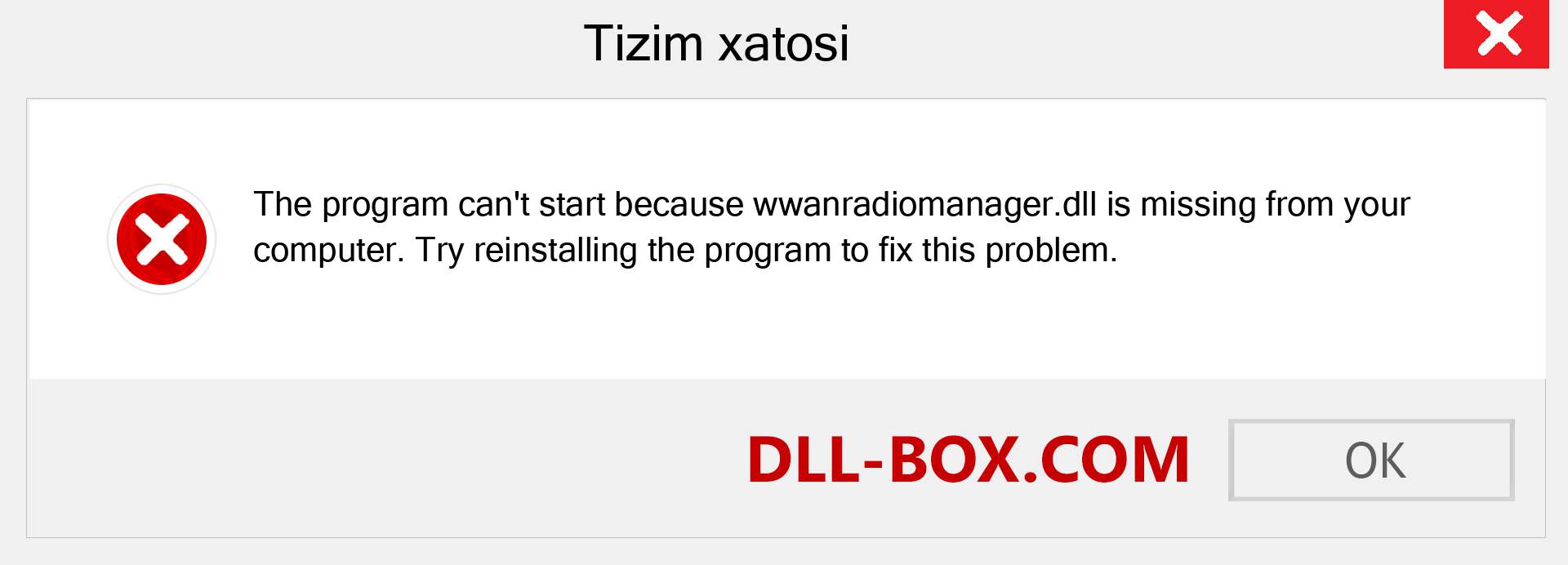 wwanradiomanager.dll fayli yo'qolganmi?. Windows 7, 8, 10 uchun yuklab olish - Windowsda wwanradiomanager dll etishmayotgan xatoni tuzating, rasmlar, rasmlar